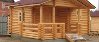 Sauna made of rounded logs