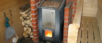 Bathhouse with iron stove