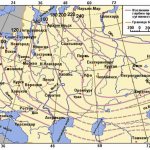 Изотермические линии нормативной глубины промерзания по Европейской территории России и Западной Сибири.