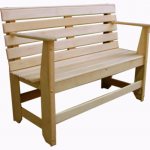 Можно изготовить и мебель в баню, сочетающуюся по стилистике с трапиками на полу