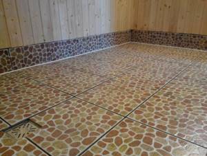 Плитка на полу в бане